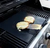 BBQ-grill Draagbare non-stick en herbruikbare BBQ-grill 33 * 40 cm, 0,2 mm Zwarte ovenmat