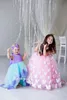 Motyl Tutu Flower Girl Dresses Sweep Pociąg Klejnot Neck Backless Girls Princess Dress Custom Made Cute Boże Narodzenie Suknie z Petticoat