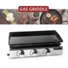 ITOP Gas BBQ Grill 4 Brenner LPG Griddle Plancha Edelstahl Körperbrenner Gusseisenplatte9650460