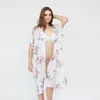 Wholesale- selling new women's high-end shawl, fresh flower pattern, beach vacation blouse, sun screen cardigan designer scarf