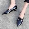 Vendita calda-Alta qualità Paillettes Tacchi Rosso Nero Bianco Scarpe eleganti da ufficio Mocassini da donna in vera pelle Scarpe Scarpe casual 2019 Nuovo arrivo