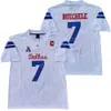 Wsk SMU Mustangs Jersey NCAA Football College James Proche Shane Buechele White Blue Button Down All Stitched Size M-3XL