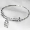 Mode Creatieve Zeszijdige Rhombus Verstelbare Maat Bangle, Lock-vormige belettering Tag Goud Zilver Zwart 3 Kleuren Armband Groothandel