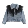 Princess Girl Clthes Lace Denim Jacket Baby Kids 2020 Spring Toddler Kids Baby Girls Long Sleeve Lace Cowbo