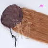 120G jedwabisty prosty, nieprzetworzony dziewiczy kucyk ludzki kucyk naturalny ciasny dziura sznurka horsetail 613 Blond brązowe przedłużanie włosów