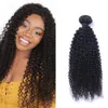 Kinky Curly Bundles 3/4 PCS Non Remy Brazilian Human Hair Weave 8-26 Inch Natural Color Extensions