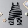 5 Colors Baby Striped Rompers Clothing Toddler Girls and Boys Suspender Jumpsuits Infant Sling Romper Boutique Baby Climbing Clothes M2100