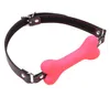 Soft Silicone Dog BoneShaped Oral Stuffed Open Mouth Bondage Gags Ball Stick Plug Passion Flirting Slave Restraint Adult BDSM Sex2723270