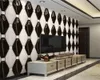 Wall Papers Home Decor 3d black and white fashion geometric figure background wall painting Silk Mural Wallpaper