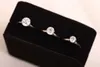 Hög version 925 Sterling Silver Claw 1-3 Karat Promise Diamond Rings Bague Anillos Kvinnor Marry Wedding Engagement Lovers Present Smycken