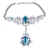 Créateur de mode luxe exagéré très scintillant beau strass diamant cristal fleur boucle d'oreille tour de cou déclaration collier pour femme