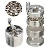 Tobakskvarn 55mm 4 lager ZICN Alloy Hand Crank Tobacco Slipmaskiner Metal Hand Muller Pepper Grinders Rökning Tillbehör CCA12082