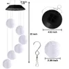 LED Solar Wind Chime Light Hanging Spiral Lamp Ball Wind Spinner Chimes Bell Lights For Christmas Outdoor Home Garden Decor