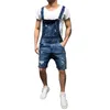 Jeans déchirés pour hommes Combinaisons Street Distressed Denim Bib Overalls For Man Suspender Pants