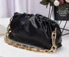 Classic Cloud Shape Evening Bags Cloud Bag With Thick Chain Clutch Women Pouch Genuine Leather Clip Handbags Crossbody Totes214S