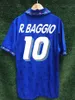 1994 Italië Roberto Baggio Jersey met Lextral #10 R.BAGGIO voetbalshirts 1994 Home Blue Away White Italia Classical Vintage Calcio MAGLIA