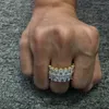 Iced Out Diamond Ring Luxury Designer Jewelry Mens Rings Hip Hop Bling Gold Silver Wedding Engagement Love Promise Charms 6462302