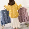 Suéteres de mujer Fitshinling Kawaii Kawaii Suéter de lunares Mujeres Ropa de invierno de manga larga Polón suelto Jersey Puente Lindo Pull