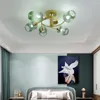Nordiska minimalistiska vardagsrum taklampan personlighet roterande glas molekylljus postmodern restaurang sovrum studielampa