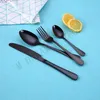 Stainless steel Gold Flatware Sets Spoon Fork Knife Tea Spoon Dinnerware Set Kitchen Bar Utensil Kitchen supplies