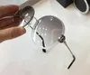 Lüks-Yeni moda tasarımcısı güneş gözlüğü 6091 yuvarlak çerçevesiz popüler stil Yaz renkli lensler uv400 koruma süs gözlük