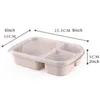 3 Grid Wheat Straw Lunch Boxes Microwave Bento Food Grade Health Dinner Box Student Portable Fruit Snack Storage Container VT06299994941