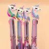 Karikatür Unicorn Kalem Geri Çekilebilir Kawaii Gökkuşağı Jel Shuttle Tükenmez Kalemler Sıvı Mürekkep Kalemler Malzemeleri Ofis Hediyeler Çocuklar Kırtasiye 6-Renk-in-1