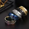 Roman Numerals Rotatable Ring band relieve pressure Stainless Steel Spin Chain Rings Men Women Will and Sandy fashion jewelry