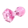 Anus Sexy Toy Glass Pink Anal Pequeño Anal Juguetes sexuales para adultos para mujer Men Glass Dildo Butt Plugs Dilator G Spot Stimulator Buttplug Y19766193