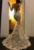 Cheap Long Sleeves Sexy Mermaid Wedding Dresses V Neck Full Lace Appliques Beaded Front Split Sweep Train Backless Plus Size Bridal Gowns