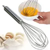 Vispa 10 tums handrörelse Rostfritt stål ägg Beater Eggbeater Kök Gadgets Stirring Whisk Mixer Beater Egg Tools DA208