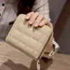 Nueva Llegada Lindo Cremallera Monedero Bordado Cartera de Cuero de Las Mujeres Corto Delgado Mini Bolsa de dinero Tarjeta Moneda Monederos Titulares Clip K6059