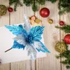 クリスマスの装飾の人工的なクリスマス花の布の花の赤いシャンパンの木の装飾品の装飾1