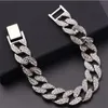 Mannen Vrouwen Goud Zilver Miami Cubaanse Link Chain Hoge Gepolijst Hiphop Rap Strass Punk Kettingen Kettingen 16 18 20 268 m