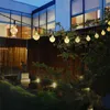 Stringhe Nuovo 20 LED 5M Sfera di cristallo Lampada solare Potenza LED String Lucine Ghirlande solari Giardino Decorazioni natalizie per esterni