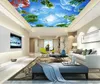 カスタム絵画美しい青い空と白の雲の壁壁画モダンなデザイン3 dリビングルームの寝室の天井壁紙Papel de Parede