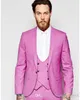 Mais recente ternos do noivo Smoking Groomsmen rosa Ventilação slim terno do casamento / Ternos Fit melhor homem para homem Noivo (jaqueta + calça + Vest + empate) NO: 59