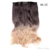 Lanzhi clip a testa piena da 22 pollici nell'estensione dei capelli onde lunghe del corpo naturale marrone nero 5 clipspcs pezzi sintetici per donne lz108567852