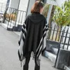 Wholesale- and winter ladies hooded cape shawl warm tassel cardigan cashmere shawl travel package travel cape