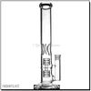 Hookahs Oil rigs glass bong Wholesale Twin Cage Junior bongs water pipe smoking pipes 14.5" tall 5mm thickness straight type