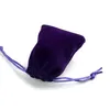 Purpurowy miękki pluszowy aksamitny prezent torebka do pakietu biżuterii torba sznurka różna rozmiar hurtownie 100 sztuk