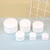 20 30 50 150 100 250ML Silver Edge White Plastic Cosmetic Jar with Inner Liners and Dome Lids Refillable Make-up Cosmetic Container Pot Case