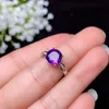 Colife Sieraden Amethist Silver Ring voor Party 6mm Natuurlijke VVS Grade Amethyst 925 Silver Edelsteen Ring Verjaardagscadeau voor Jong Meisje