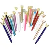 Creative Crystal Glass Kawaii Ballpoint Pen Stor Gem Ball Pen med Stor Diamond 21 Färger Fashion School Office Supplies