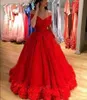 Puffy Partido Prom Red vestidos longos Off-the-ombro Quinceanera Dresses A-Line Vestidos Partido Evening Wear Plus Size