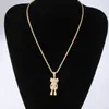 Hip Hop Iced Out Cartoon Puppe Anhänger Halskette Gold Versilbert Herren Bling Bling Schmuck Gift237D