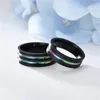 Stainless steel rainbow ring band finger Black groove rings fashiono jewelry for women men will and sandy