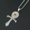 Fashion- ankh diamonds pendant necklaces for men women luxury Eye of Horus pendants gold silver stainless steel religious necklace jewelry