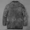 Hommes cuir Faux 2022 Vintage gris moto veste véritable peau de vache épaisse mâle costume manteaux M-XXXL