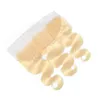 Malese Body Wave 613 capelli umani vergini biondi 13X4 pizzo frontale pre pizzicato chiusura in pizzo orecchio all'orecchio 13 per 4 frontali6760458